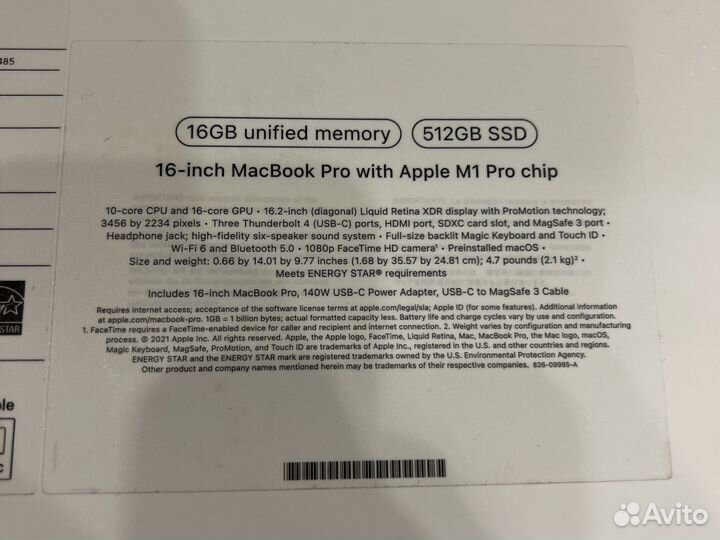 Mac book pro 16 m1 pro