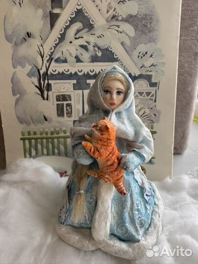 Елочные игрушки из ваты снегурочка с котиком