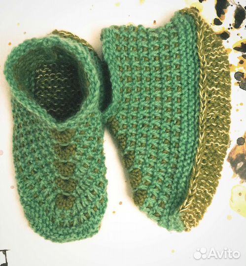 Детские вязанные тапочки