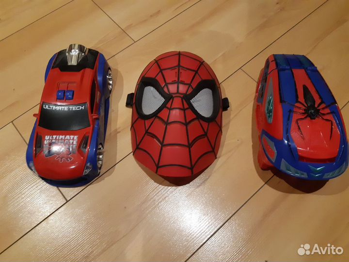 Электронная маска.бластер и машинка человека паука