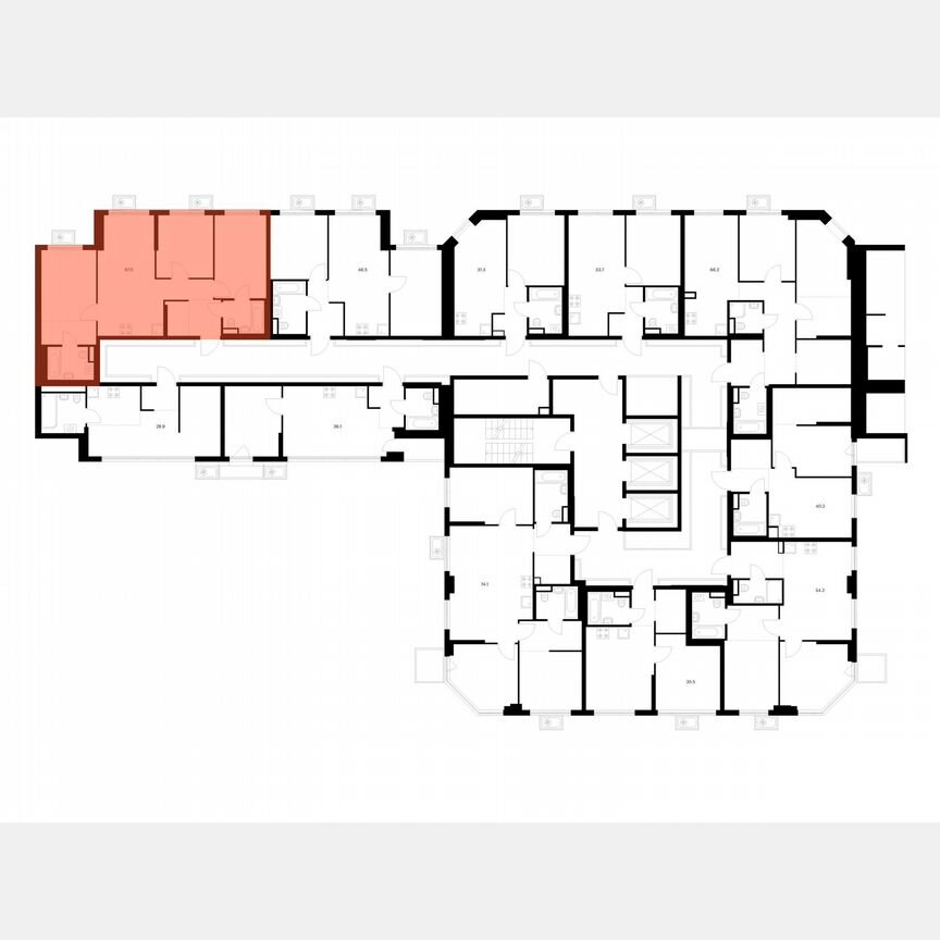 3-к. квартира, 67,5 м², 7/23 эт.