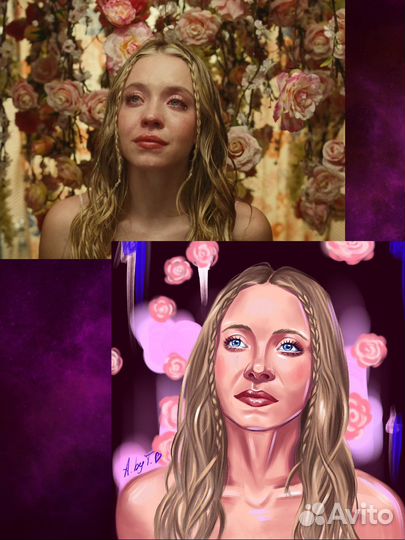 Цифровой портрет на заказ; Портрет на холсте