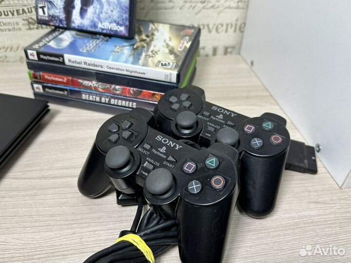 PS2 Slim + 6 лицензионных игр