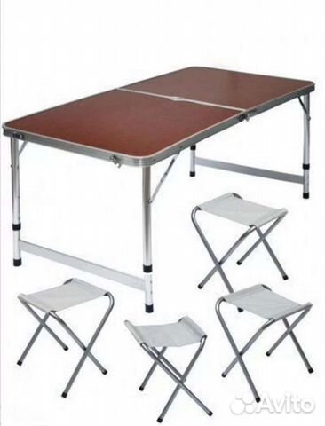 Туристический, раскладной стол со стульями