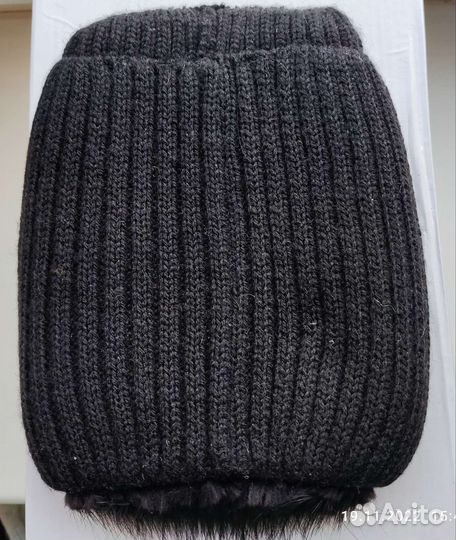 Шапка норковая вязаная женская