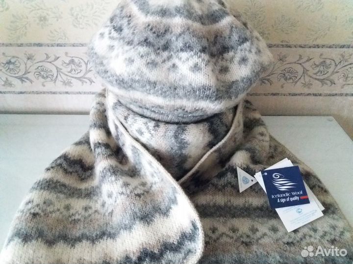 Берет, шарф из исландской шерсти Freyja новый