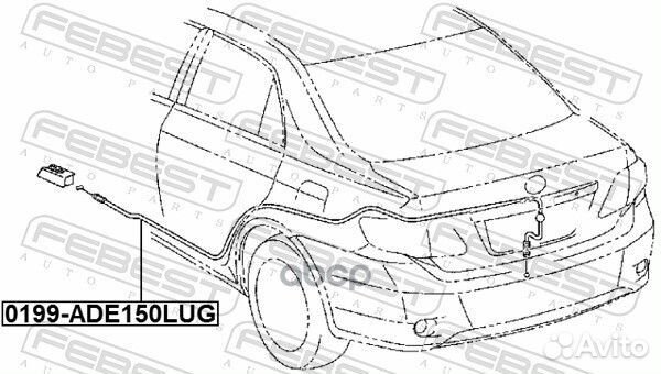 Тросик привода замка открывания багажника toyot