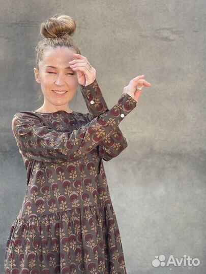 Платье в Бохо стиле, заниженная талия