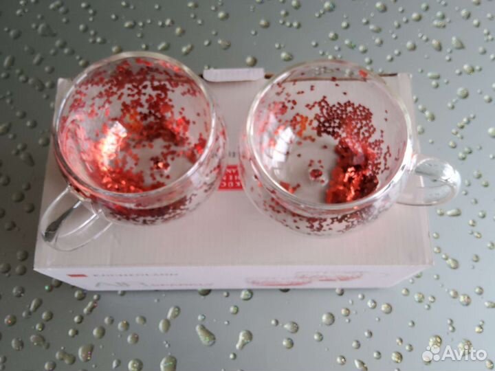 Большие чайные чашки с двойными стенками