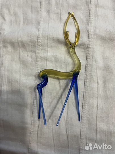 Олененок из дутого стекла СССР