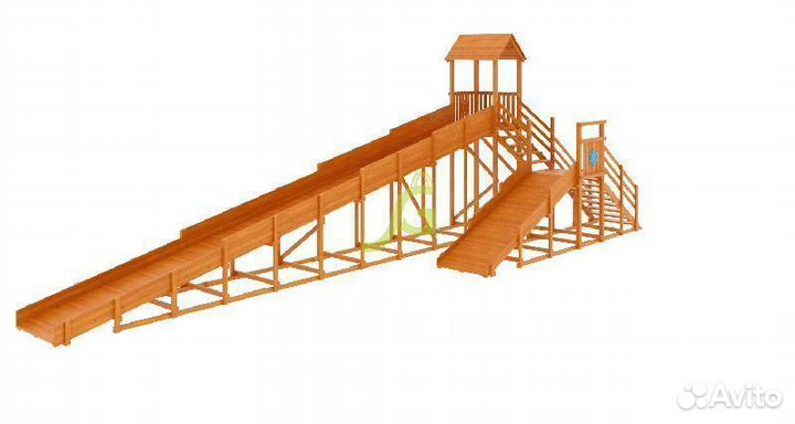 Зимняя деревянная горка Snow Fox (12 м) с двумя ск