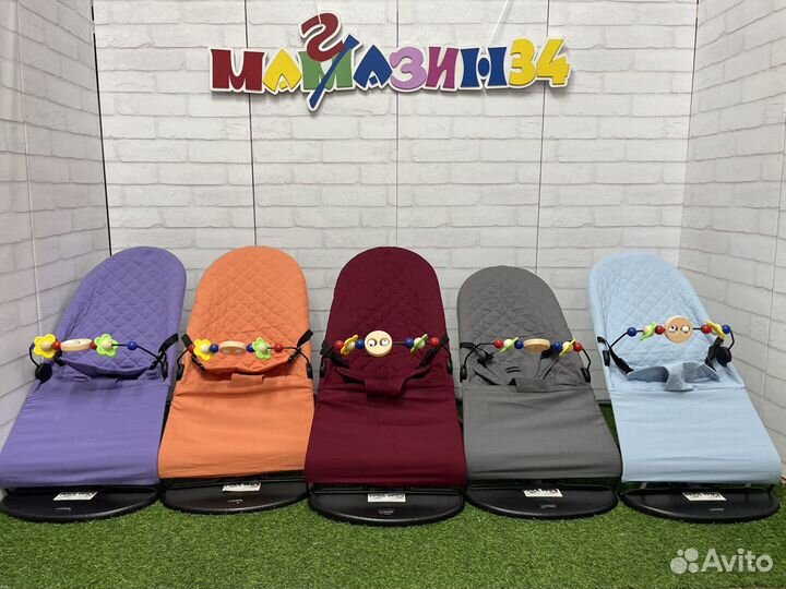 Шезлонг детский 3 положения с игрушкой