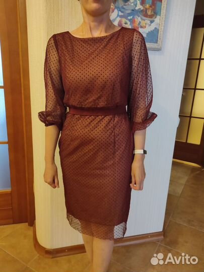 Вечернее праздничное платье emse 42-44 бордовое