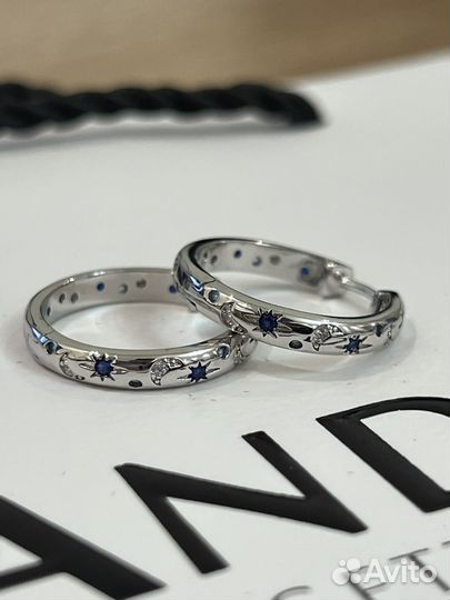 Серьги кольца Pandora