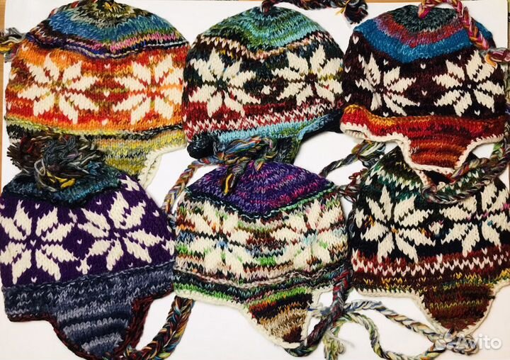 Непальская шапка из шерсти яка на флисе