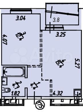 1-к. квартира, 40,1 м², 8/18 эт.