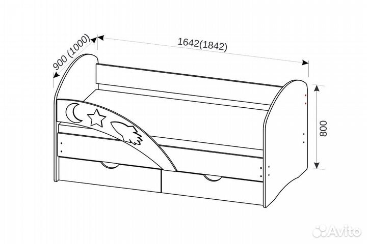 Кровать Космос с 3D-бортиком мдф 80х160