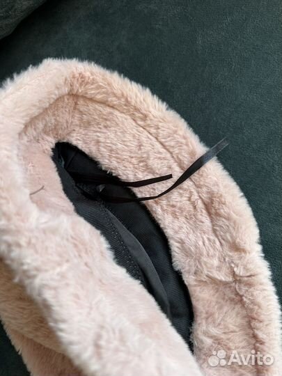 Панама меховая розовая женская