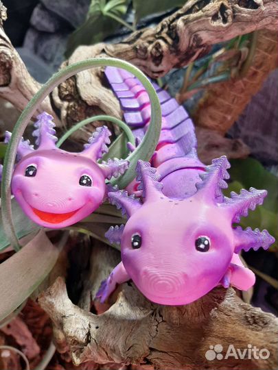 Подвижная игрушка, аксолотль, эублефар, агама