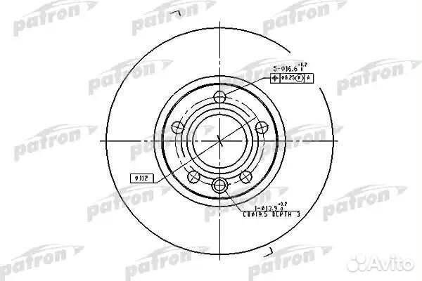 Диск тормозной передн VW: transporter IV c бортово