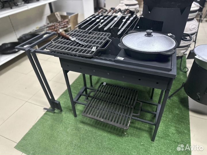 Мангал коптильня барбекю 3мм. дровница