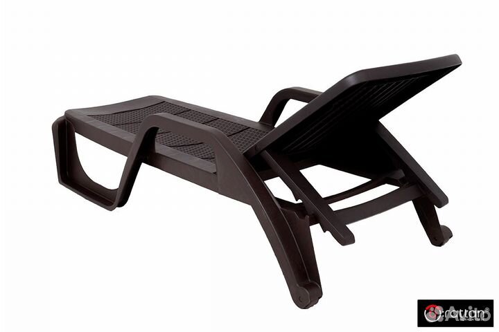 Шезлонг B:rattan nilo стопирующийся, коричневый