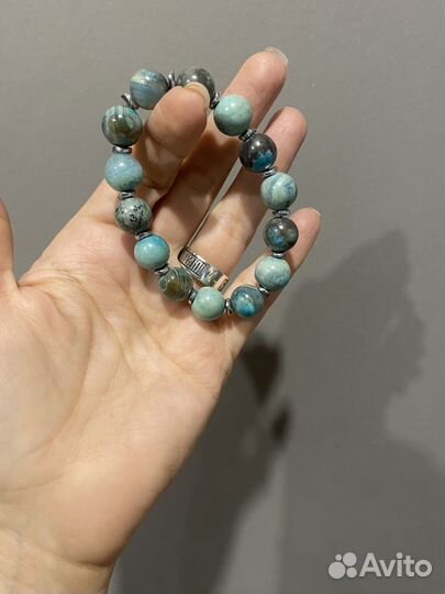 Браслет агатовый (под бирюзу)