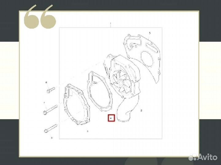 Прокладка водяного насоса Perkins