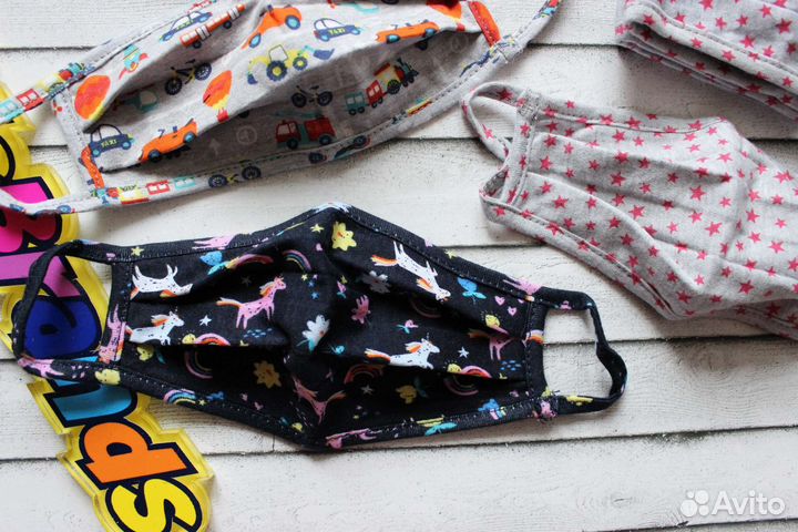 Защитные маски на детей 0+ F&F UK из хлопка