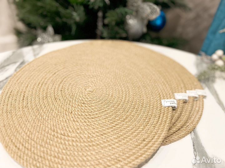 Салфетки сервировочные на стол из джута