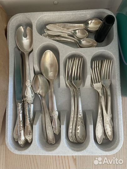 Набор столовых приборов мельхиор СССР