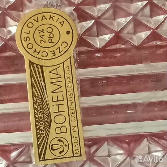 Хрустальный поднос богемия