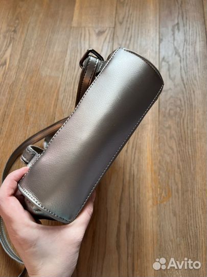 Сумка - рюкзак poshete натуральная кожа серебро