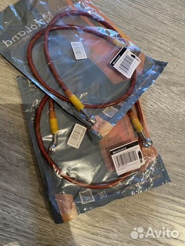 Шланги тормозные армированные L900 d10mm красные