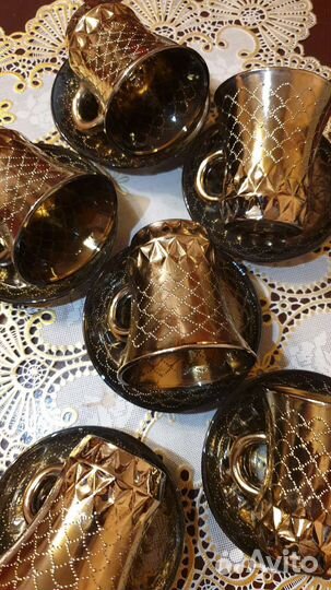 Чайно кофейный сервиз стекло