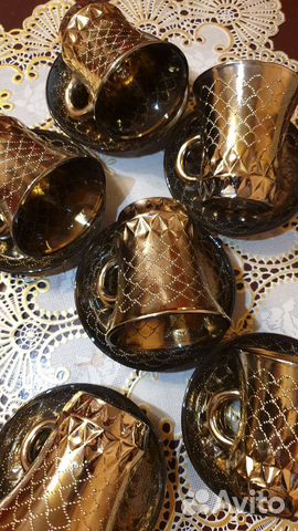 Чайно кофейный сервиз стекло