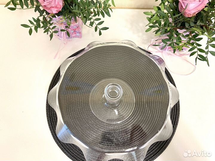 Тортовница на ножке из стекла Икеа