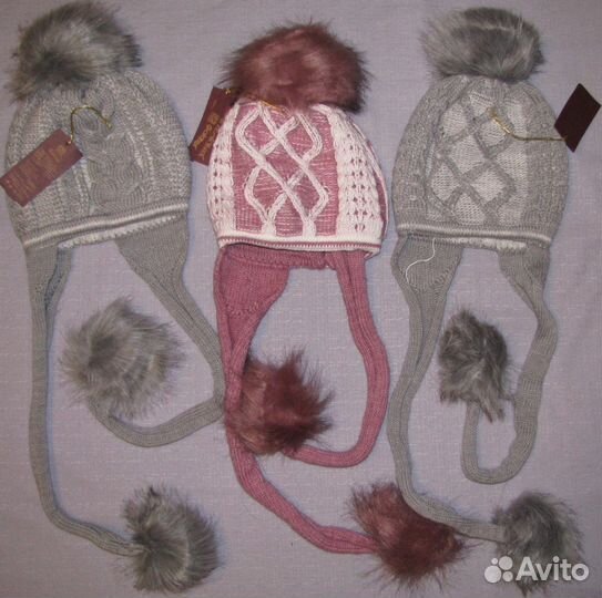 Шапки с ушками новые