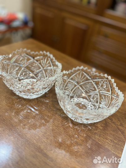Хрустальные вазы/салатники 2шт
