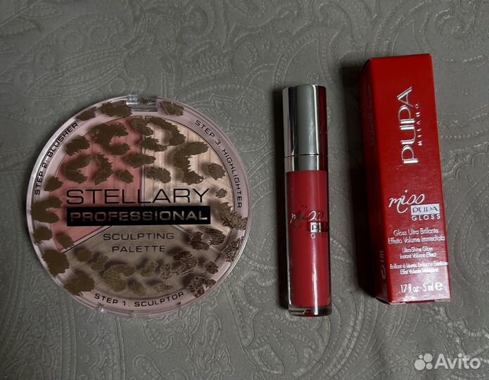 Pupa блеск для губ и контуринг stellary