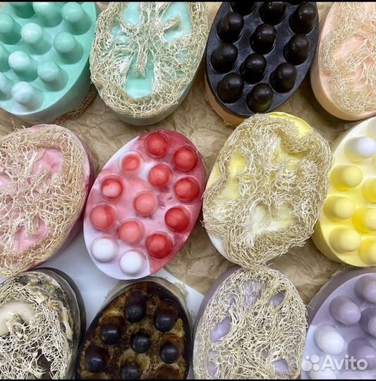 Массажное мыло с люфой/без