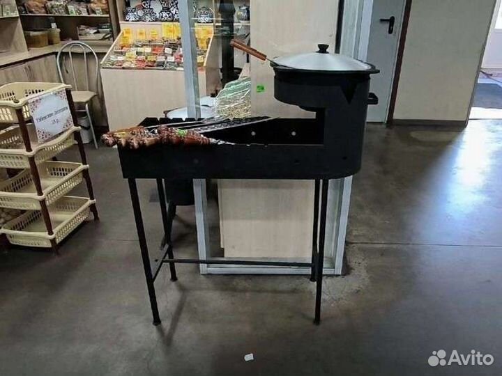 Мангал с печью под казан