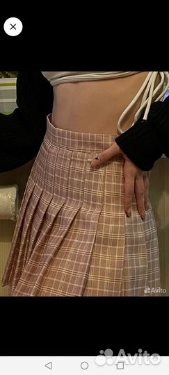 Теннисная юбка с шортиками в клетку