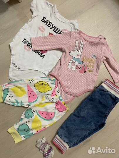 2 Больших пакета одежды на девочку 68-80