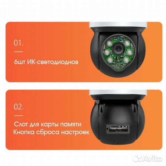 Видеокамера IP 4G (2560*1440, 4Mpix, 3,6мм, пласти