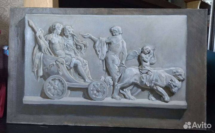 Барельеф, живопись на холсте