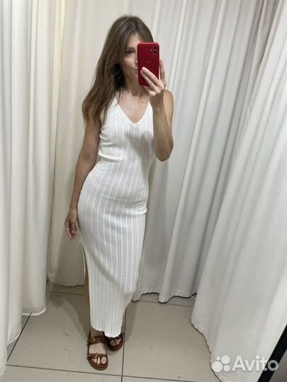 Вязаное пляжное платье под zara