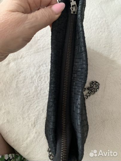 Сумка женская клатч кожа на цепочке Италия