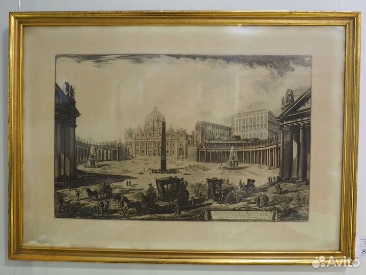 Гравюра Д. Б. Пиранези «Собор Св. Петра». В раме