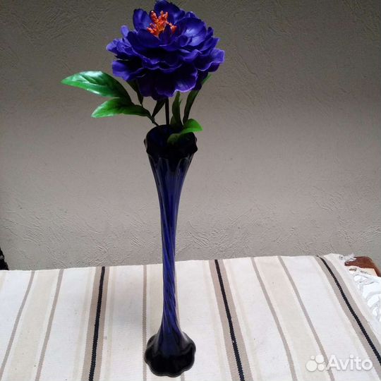 Ваза для цветов цветное стекло СССР